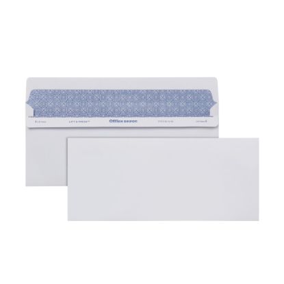 Picture of Office Depot Brand #10 Lift & Press Premium Security Envelopes, Self Seal, 100% Recycled, White, Box Of 500