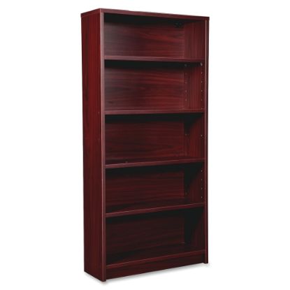 Picture of Lorell Prominence 2.0 60inH 5-Shelf Bookcase, Mahogany