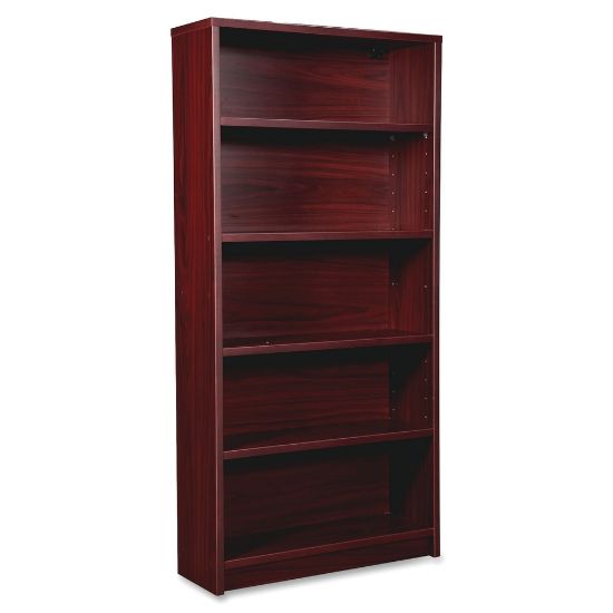 Picture of Lorell Prominence 2.0 60inH 5-Shelf Bookcase, Mahogany