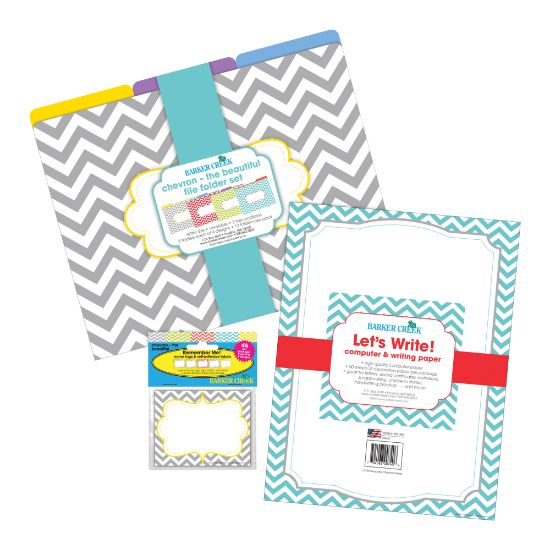 Picture of Barker Creek Multidesign Get Organized Kit, Letter Size, Chevron Beautiful