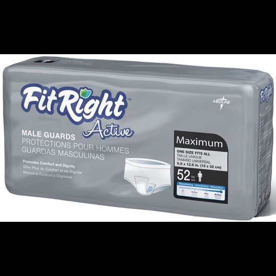 Picture of FitRight Active Male Guards, 6in x 11in, White, Bag Of 52