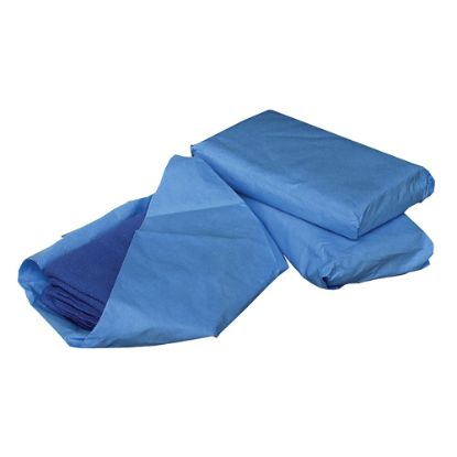 Picture of Medline Sterile Disposable Surgical Towels, 17in x 27in, Blue, 4 Towels Per Pack, Case Of 20 Packs