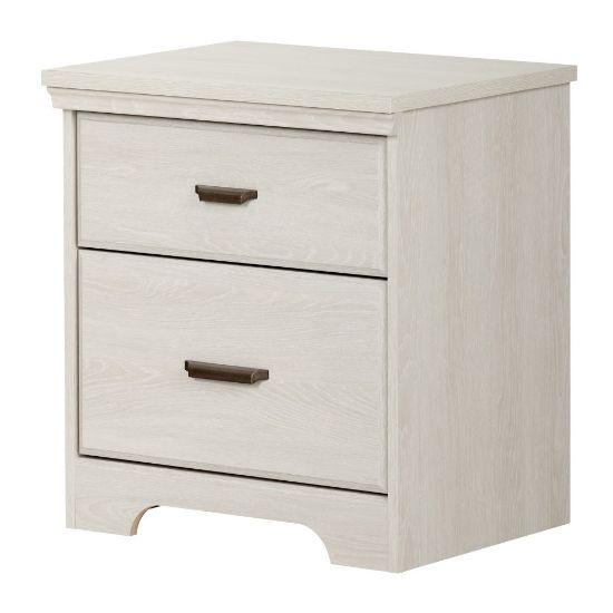 Picture of South Shore Versa 2-Drawer Nightstand, 25-1/4inH x 23inW x 17-3/4inD, Winter Oak