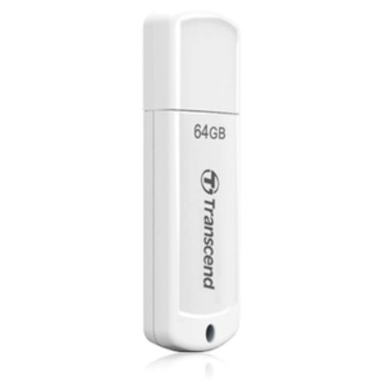 Picture of Transcend 64GB JetFlash 370 USB 2.0 Flash Drive - 64 GB - USB 2.0 - White - Lifetime Warranty