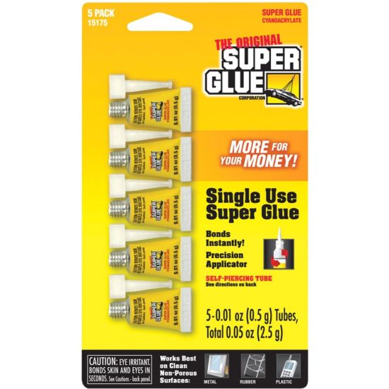 Picture of Super Glue Instant Adhesive Mini Tubes - 0.02 oz - 5 / Pack