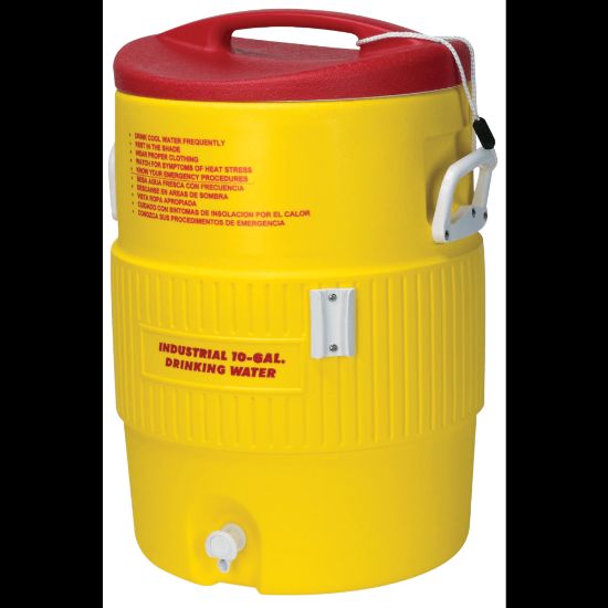 Picture of Igloo Heat-Stress Solution 10-Gallon Water Cooler, Red/Yellow