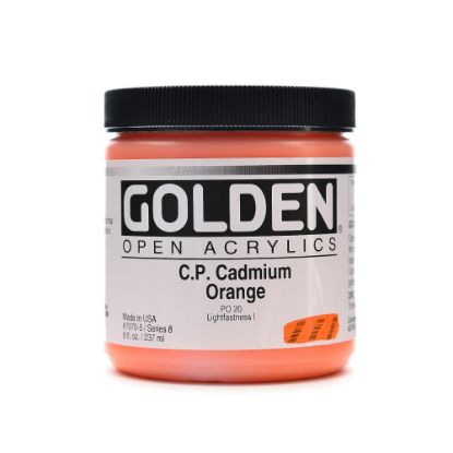 Picture of Golden OPEN Acrylic Paint, 8 Oz Jar, Cadmium Orange (CP)