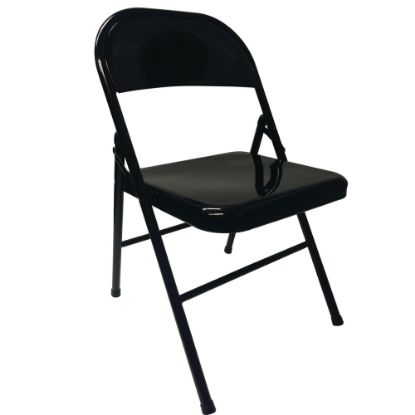 Picture of Realspace Metal Folding Chairs, Black, Set Of 4 Chairs