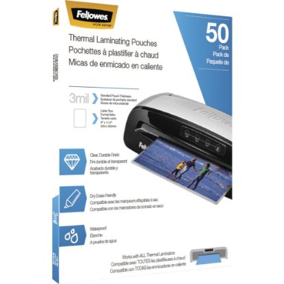 Picture of Fellowes Thermal Laminating Pouches 8-1/2in x 11in, Clear, Pack of 50