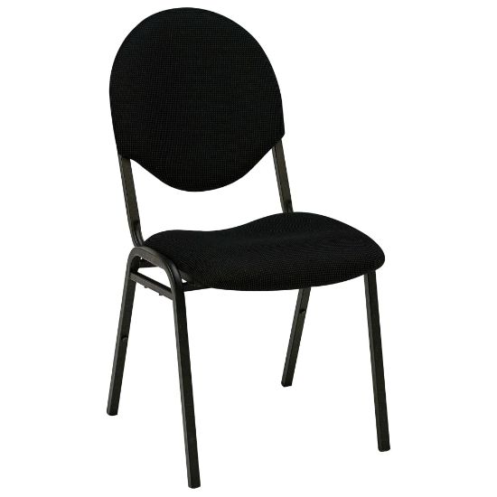 Picture of Realspace Banquet Padded Fabric Seat, Fabric Back Stacking Chair 17 9/10in Seat Width, Black Seat/Black Frame, Quantity: 1