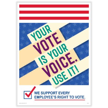 Picture of ComplyRight Get Out The Vote Posters, Your Vote Is Your Voice, English, 10in x 14in, Pack Of 3 Posters