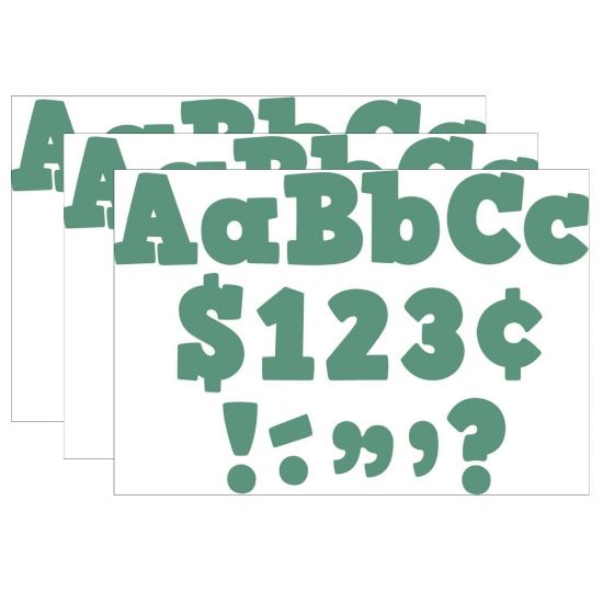 Picture of Teacher Created Resources 4in Letters, Eucalyptus Green Bold Block, 230 Letters Per Pack, Set Of 3 Packs