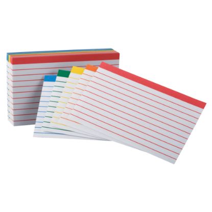 Picture of Office Depot Brand Color-Coded Ruled Index Cards, 3in x 5in, Assorted Colors, Pack Of 100