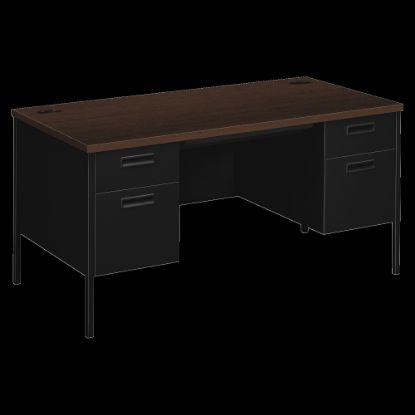 Picture of HON Metro 60inW Classic Double-Pedestal Computer Desk, Mocha/Black