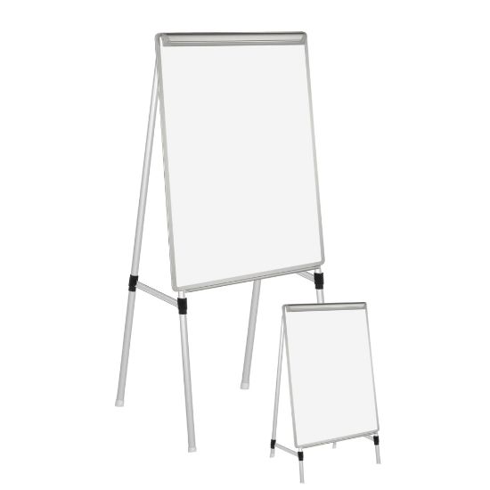 Picture of MasterVision Easy Clean Quad Pod 4 Leg Non-Magnetic Dry-Erase Whiteboard Easel, 27in x 35in Steel Frame With Silver Finish