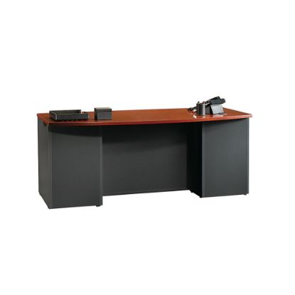 Picture of Sauder Via 71 1/2inW Executive Computer Desk, Classic Cherry/Soft Black