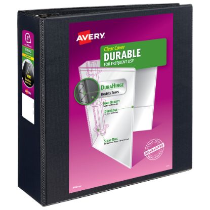 Picture of Avery Durable View 3-Ring Binder, 4in D-Rings, Black