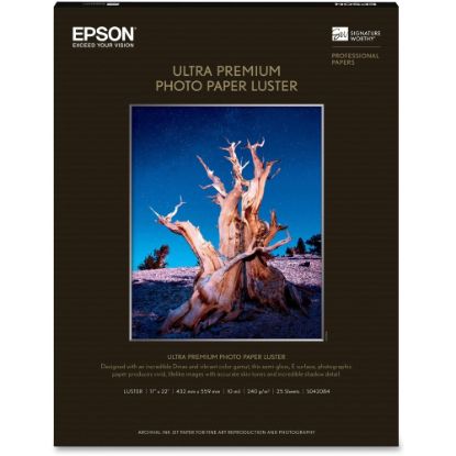 Picture of Epson Ultra Premium Photo Paper, 17in x 22in, Ream Of 25 Sheets