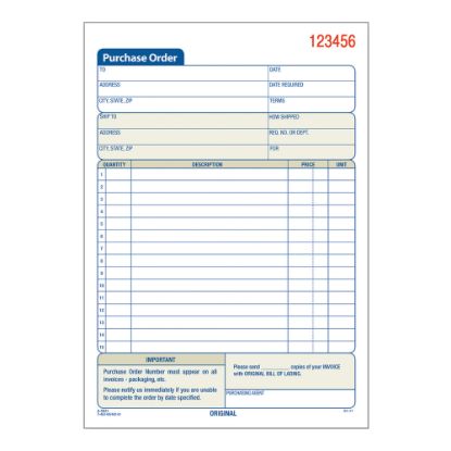 Picture of Adams Carbonless Purchase Order Book, 5 9/16in x 8 7/16in, 2-Part, 50 Set Pad