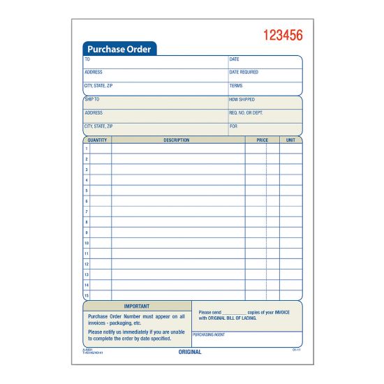 Picture of Adams Carbonless Purchase Order Book, 5 9/16in x 8 7/16in, 2-Part, 50 Set Pad