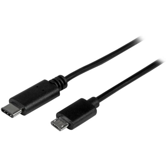 Picture of StarTech.com 0.5m USB C to Micro USB Cable - M/M - USB 2.0 - USB-C to Micro USB Charge Cable - USB 2.0 Type C to Micro B Cable - 1.64 ft USB Data Transfer Cable for Notebook, Mobile Phone, Power Bank - First End: 1 x Type C Male USB