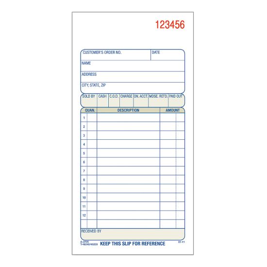 Picture of Adams Carbonless 2-Part Sales Book, 3 11/32in x 7 3/16in, Pack Of 50 Sets