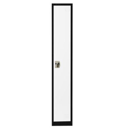 Picture of Alpine AdirOffice 1-Tier Steel Lockers, 72inH x 12inW x 12inD, Black/White, Pack Of 4 Lockers