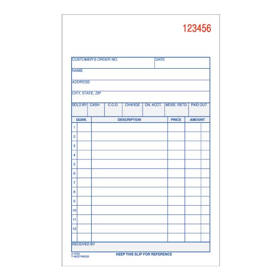 Picture of Adams Carbonless 3-Part Sales Book, 4 3/16in x 7 3/16in, Pack Of 50 Sets