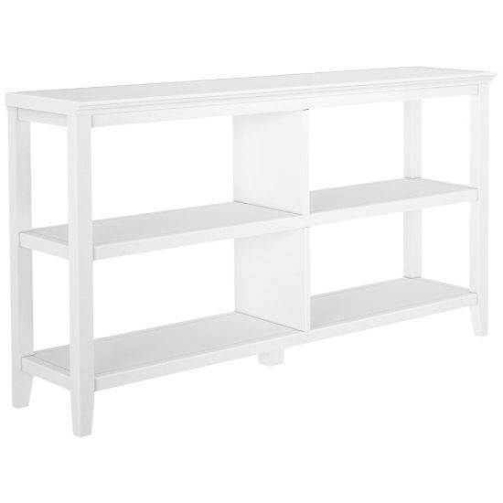 Picture of New Ridge Home Goods 30-1/4inH 3-Tier Low Wooden Bookcase, White