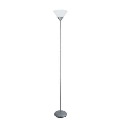 Picture of Simple Designs Light Stick Torchiere Floor Lamp, 71 1/4inH, Clear Shade/Silver Base