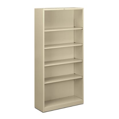 Picture of HON Brigade Steel Modular Shelving Bookcase, 5 Shelves, 72inH x 34-1/2inW x 12-5/8inD, Putty