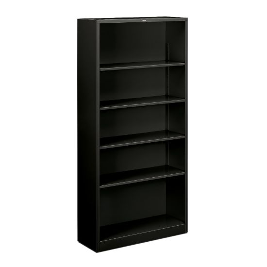 Picture of HON Brigade Steel Modular Shelving Bookcase, 5 Shelves, 72inH x 34-1/2inW x 12-5/8inD, Black