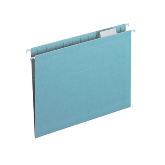 Picture of Smead Hanging File Folders With Tabs, Letter Size, Aqua, Box Of 25 Folders