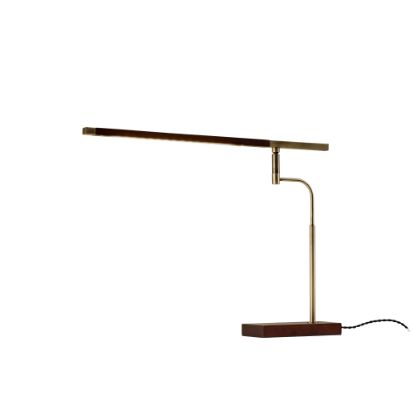 Picture of Adesso Barrett LED Desk Lamp, 28-1/2inH, Walnut/Antique Brass