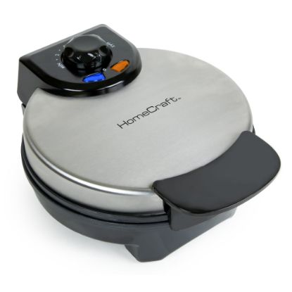 Picture of Nostalgia Electrics HomeCraft Round Belgian Waffle Maker, 7in, Stainless/Black