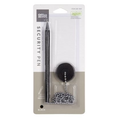 Picture of Office Depot Brand Security Counter Pen With Antimicrobial Protection, Medium Point, 1.0 mm, Black Ink