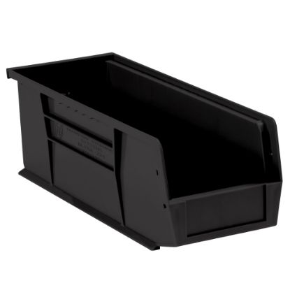 Picture of Partners Brand Plastic Stack & Hang Bin Boxes, Small Size, 10 7/8in x 4 1/8in x 4in, Black, Pack Of 12