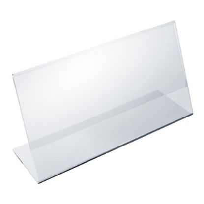 Picture of Azar Displays Acrylic L-Shaped Sign Holders, 3 1/2in x 8 1/2in, Clear, Pack Of 10