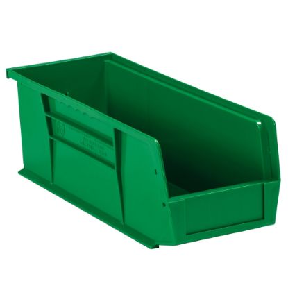 Picture of Partners Brand Plastic Stack & Hang Bin Boxes, Small Size, 14 3/4in x 5 1/2in x 5in, Green, Pack Of 12