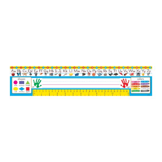 Picture of TREND Desk Toppers Reference Name Plates, Zaner-Bloser, 3 3/4in x 18in, Grades Pre-K-1, 36 Plates Per Pack, Set Of 3 Packs