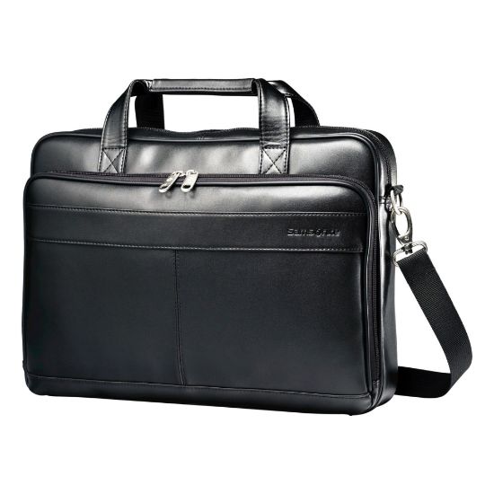 Picture of Samsonite LEATHER SLIM BRIEFCASE Color Black