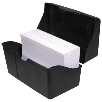 Picture of Innovative Storage Designs Plastic Card File, 300-Card Capacity, Black