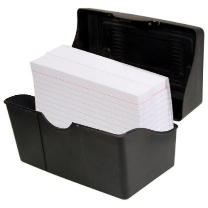 Picture of Innovative Storage Designs Plastic Card File, 350-Card Capacity, Black