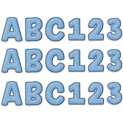 Picture of Eureka 4in Deco Letters, A Close-Knit Class Blue Felt, 179 Letters Per Pack, Set Of 3 Packs