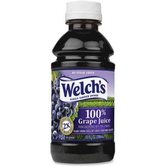 Picture of Welchs 100 Percent Grape Juice - Grape Flavor - 10 fl oz (296 mL) - 24 / Carton