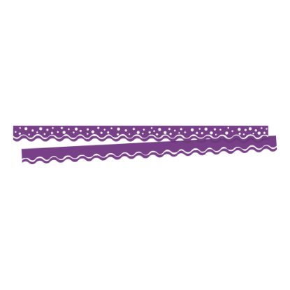 Picture of Barker Creek Scalloped-Edge Border Strips, 2 1/4in x 36in, Happy Grape, Pre-K To College, Pack Of 26