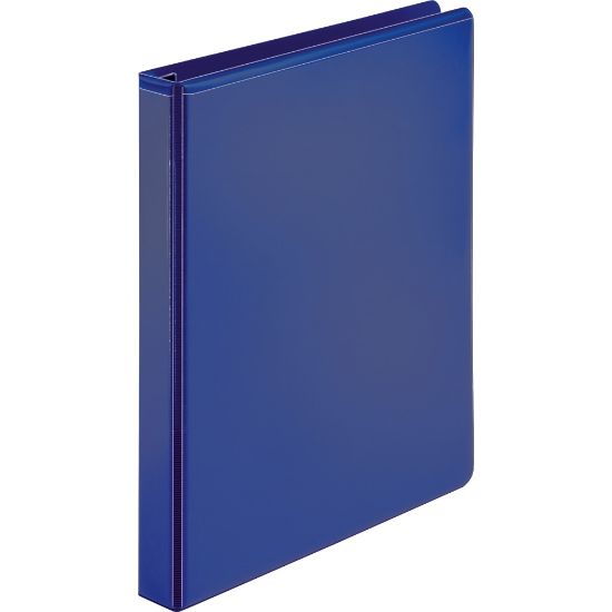 Picture of Business Source Navy D-ring Binder - 1in Binder Capacity - Letter - 8 1/2in x 11in Sheet Size - D-Ring Fastener(s) - 4 Pocket(s) - Polypropylene - Navy - 1 Each