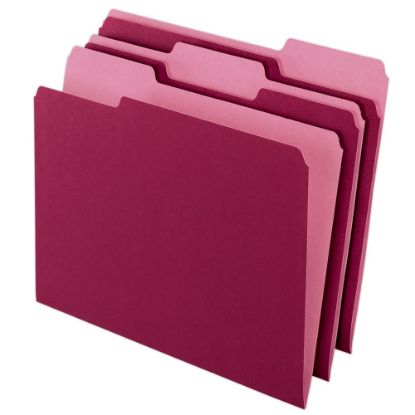 Picture of Pendaflex 2-Tone Color Folders, 1/3 Cut, Letter Size, Burgundy, Pack Of 100