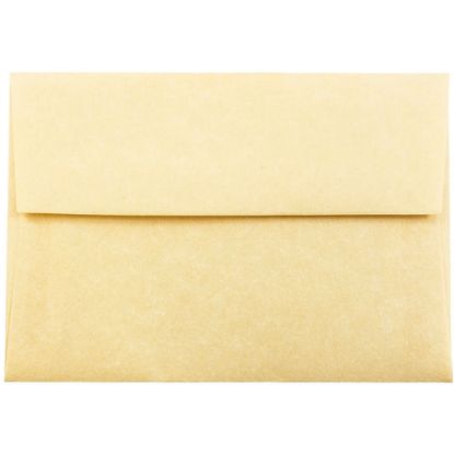 Picture of JAM Paper Booklet Envelopes, #4 Bar (A1), Gummed Seal, 30% Recycled, Antique Gold, Pack Of 25