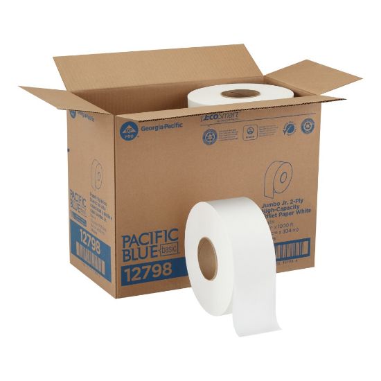 Picture of Pacific Blue Basic by GP PRO Jumbo Jr. 2-Ply High-Capacity Toilet Paper, Pack Of 8 Rolls